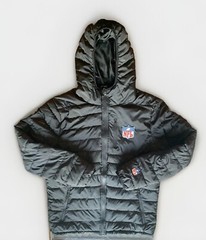 NFL Official Shield Gear Parka Puffer Jacket Winter Coat BLACK Mens M Medium NWT