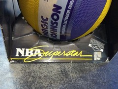 NOS Spalding MAGIC JOHNSON NBA Superstar Full Size Basketball Purple Yellow