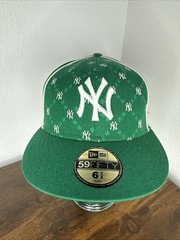 Vintage New York Yankees Green Hat New Era 6 7/8 59Fifty Spike Lee Wool Y2k NY