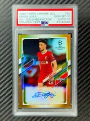 DIOGO JOTA —2020 Topps Chrome UCL Auto Gold Refractor /50 — PSA 10/10 Pop 2 🇵🇹