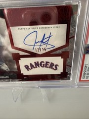 2025 Topps Tier One Juan Gonzalez Tops Shelf Auto /15 #TSS-JG Rangers Red Foil