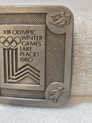 Vintage Lake Placid 1980 Winter Olympics 2.5” Belt Buckle