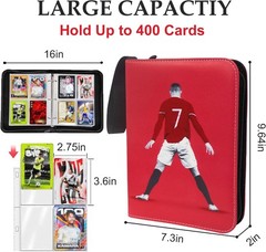 Waterproof Soccer Card Binder – 400 Pockets for Trading Card Collectors