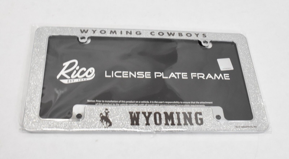 Wyoming Cowboys Rico Industries 12&Prime; x 6&Prime; Chrome Glitter License Plate Frame
