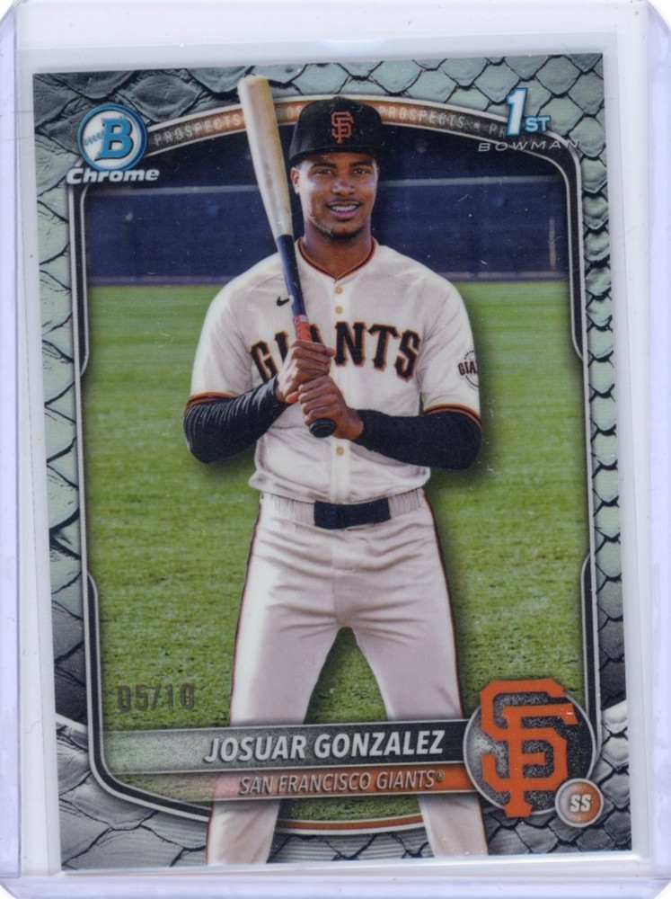 Josuar Gonzalez 2025 Bowman Chrome Black Repitlian /10 #BCP-153