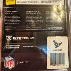 Houston Texans NFL Steak Knife Set 4pc Sports Vault New Gift Tailgate Man Cave