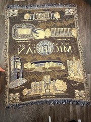 Michigan Wolverines Go Blue Woven Throw Blanket/Tapestry w/ Fringe