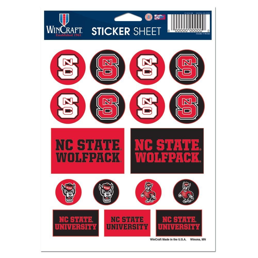 North Carolina State Wolfpack Decal Sheet 5×7 Vinyl