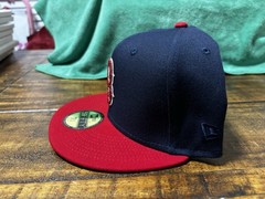 Boston Red Sox 1999 ASG Cascading Logo Navy Red NEW ERA FITTED 7 3/4 Green UV