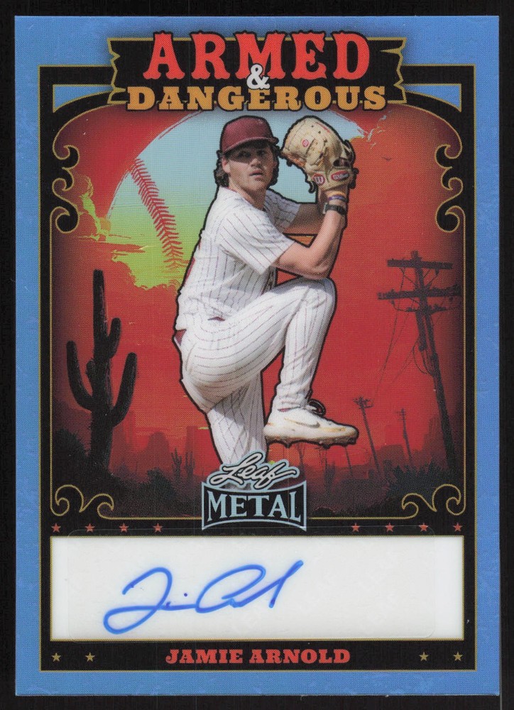 Jamie Arnold 8/8 AUTO 2026 Leaf Metal Armed and Dangerous Western A&rsquo;s