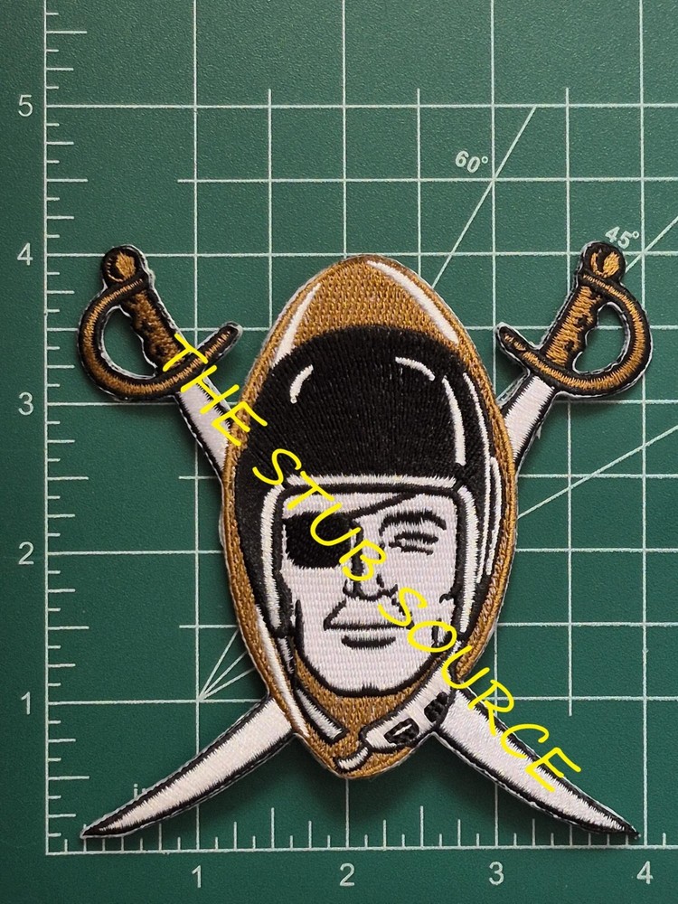 Las Vegas Raiders 1960-62 Logo Gold Black White Embroidered Iron / Sew On Patch