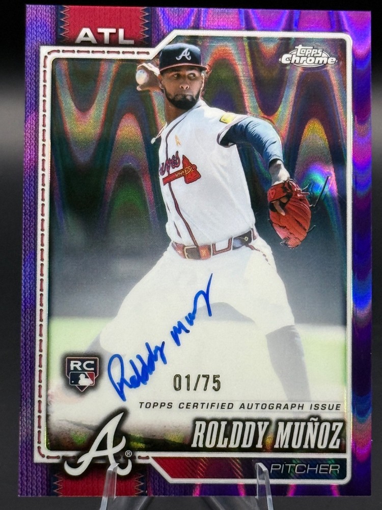 2026 Topps Chrome On Card Auto Rolddy Munoz RC Purple RayWave /75 1st on Print