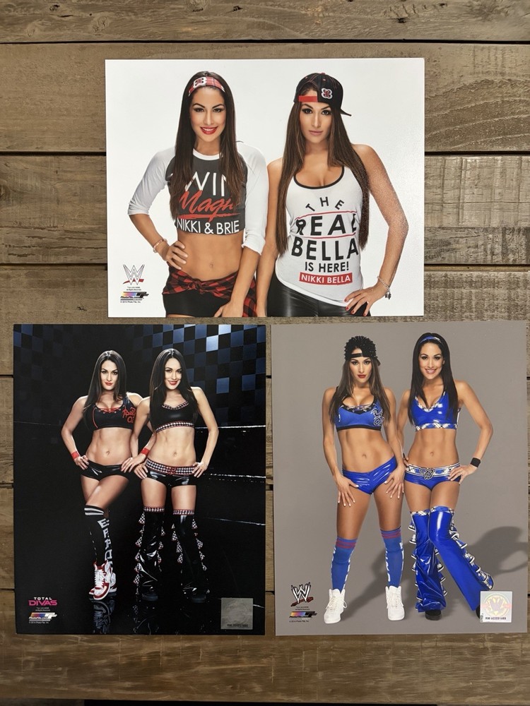 WWE Bella Twins Nikki & Brie Officially Licensed 8×10 Photo Prints Lot Of 3