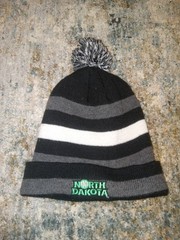 North Dakota Fighting Hawks beanie hat Black,White, and Gray