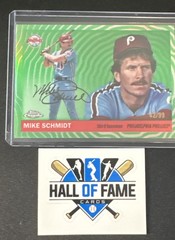 2025 Topps Chrome Platinum Anniversary Mike Schmidt Green Vibrations /99 HOF