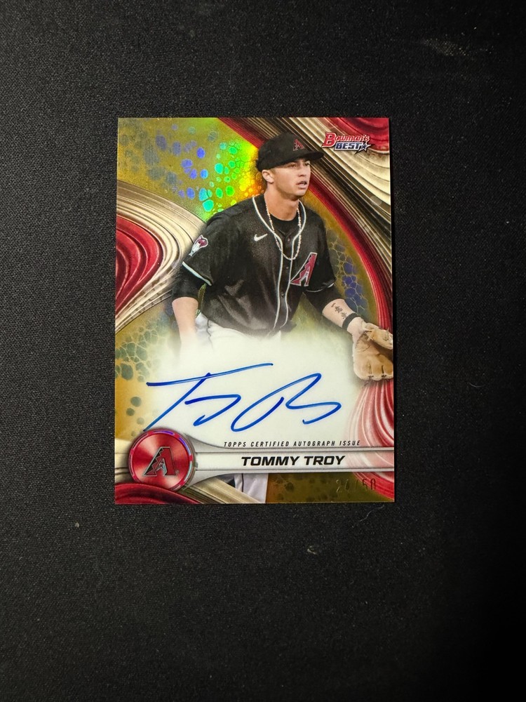 TOMMY TROY 2024 BOWMAN&rsquo;S BEST OF 2024 GOLD REFRACTOR AUTO /50