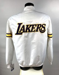 Lakers Jacket Los Angeles NBA STARTER Snap Down « POWER FORWARD » WHITE MEDIUM