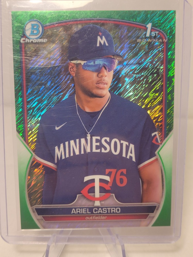 2023 Bowman Chrome – Prospects Ariel Castro #BCP-203 Green Shimmer Refractor /99