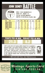 1990 Fleer – John Battle – #1 Atlanta Hawks NM/MT
