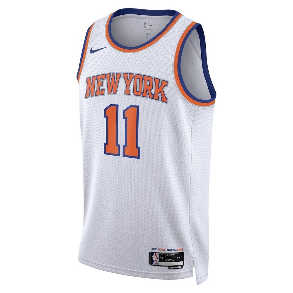 Knicks Association Edition Swingman Jersey, White, Jalen, Unisex