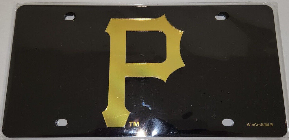 Pittsburgh Pirates MLB Black and Yellow Laser Tag License Plate WinCraft