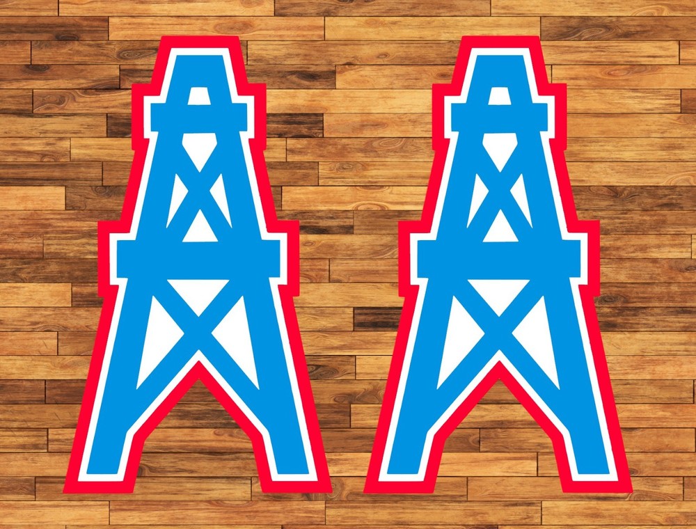 Houston Oilers Water Proof UV Safe Glossy Vinyl Decals x2 Multiple Sizes