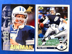 Troy Aikman 1997 Pinnacle Inside PROMO & 1991 Upper Deck Football – Cowboys