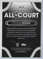 2026 Topps Graphite Stefanos Tsitsipas All Court AC-12 White Refractor #4/10