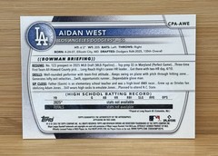 2025 Bowman Draft – Chrome Prospect Autographs Aidan West #CPA-AWE
