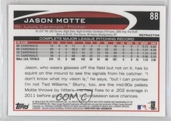 2012 Topps Chrome Retail Orange Refractor Jason Motte #88 0b3