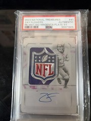 2023 National Treasures Printing Plate Zay Flowers RPA NFL Shield Patch AUTO 1/1