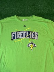 Columbia Fireflies Baseball Team T Shirt Green Front Logo Size Adult 3XL NWOT