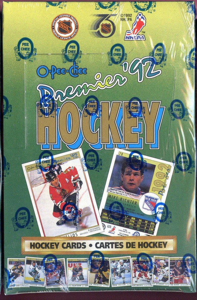 1991-92 1992 O-Pee-Chee Premier 92 Hockey Card Set Wax Pack Box OPeeChee