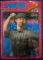 2026 Topps Heritage – Nolan McLean #150 Chrome Pink Sparkle Refractor (RC)