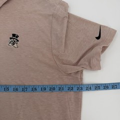 Wake Forest Polo Shirt Mens Large Peach Nike Short Sleeve Woven Demon Decans WF