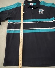 VTG Nike Official AFL Port Adelaide Power XL Teal Black Long Sleeve Rugby Polo