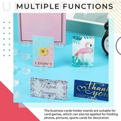 Mini Card Stands Plastic Place Card Holders 25 Pcs Clear Paper Board Clips for