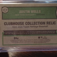 Topps Heritage 2025 Clubhouse Collection Relic Austin Wells Yankees #CCR-AW MEM