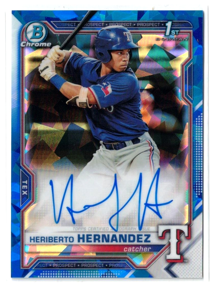 2021 1st Bowman SAPPHIRE Edition RC AUTO Heriberto Hernandez! Rookie! Autograph!