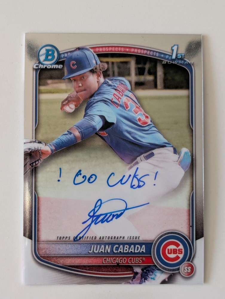 2025 Bowman Chrome Auto Juan Cabada #CPA-JC eBay 1/1 Inscription Go Cubs