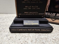 Willie McGee Jim Edmonds St Louis Cardinals MLB 2014 SGA HOF Statue Plaque NIB