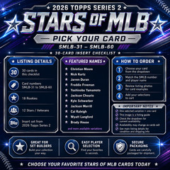 2026 Topps Series 2 Stars of MLB SMLB Insert Pick Your Card Baseball