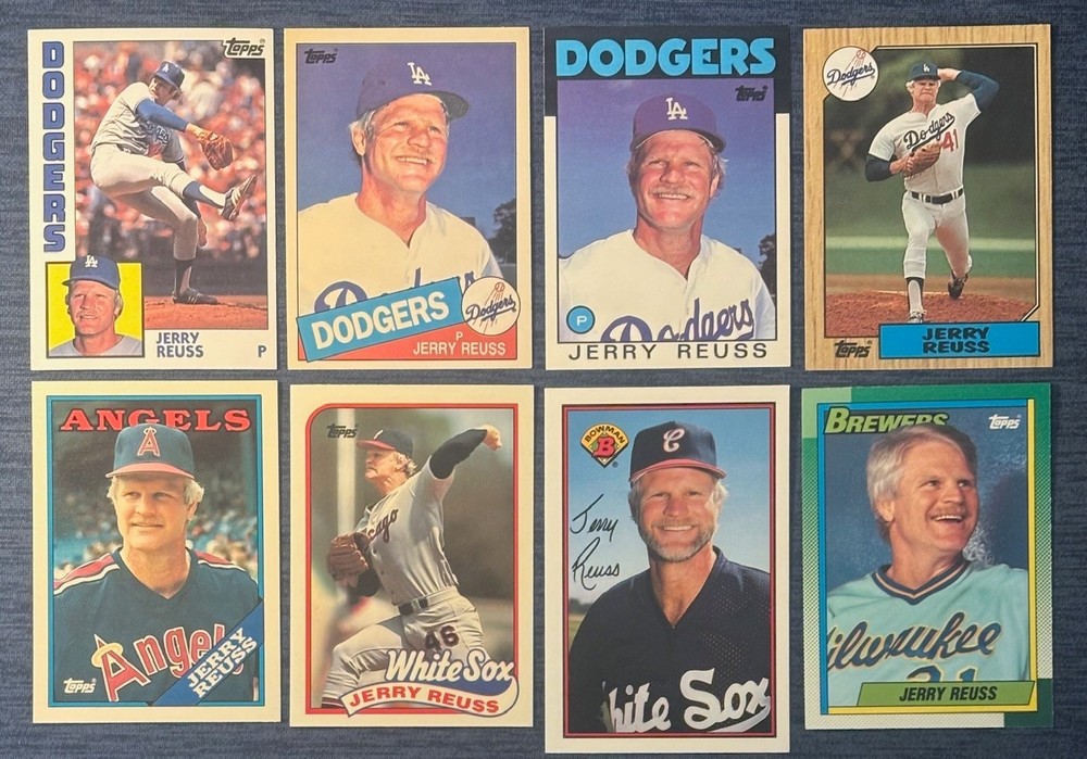 TOPPS TIFFANY – JERRY REUSS – 8 CARD LOT – 84-85-86-87-88-89-89B-90