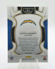 2025 Panini Select – Concourse Justin Herbert #1 Black & Red Shock Prizm