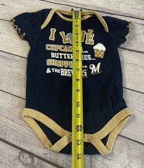 Milwaukee Brewers Baby Girl Bodysuit 6-9 Months MLB Baseball Navy Blue Snap