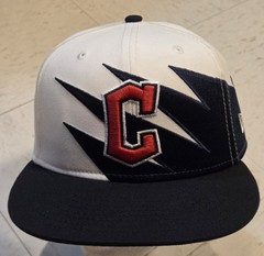 New Era 9Fifty Cleveland Guardians White & Navy Blue Jagged Snapback Hat
