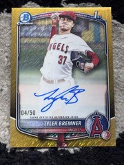2025 Bowman Chrome Tyler Bremner 1st Gold Shimmer Auto /50 Angels CPA-TB