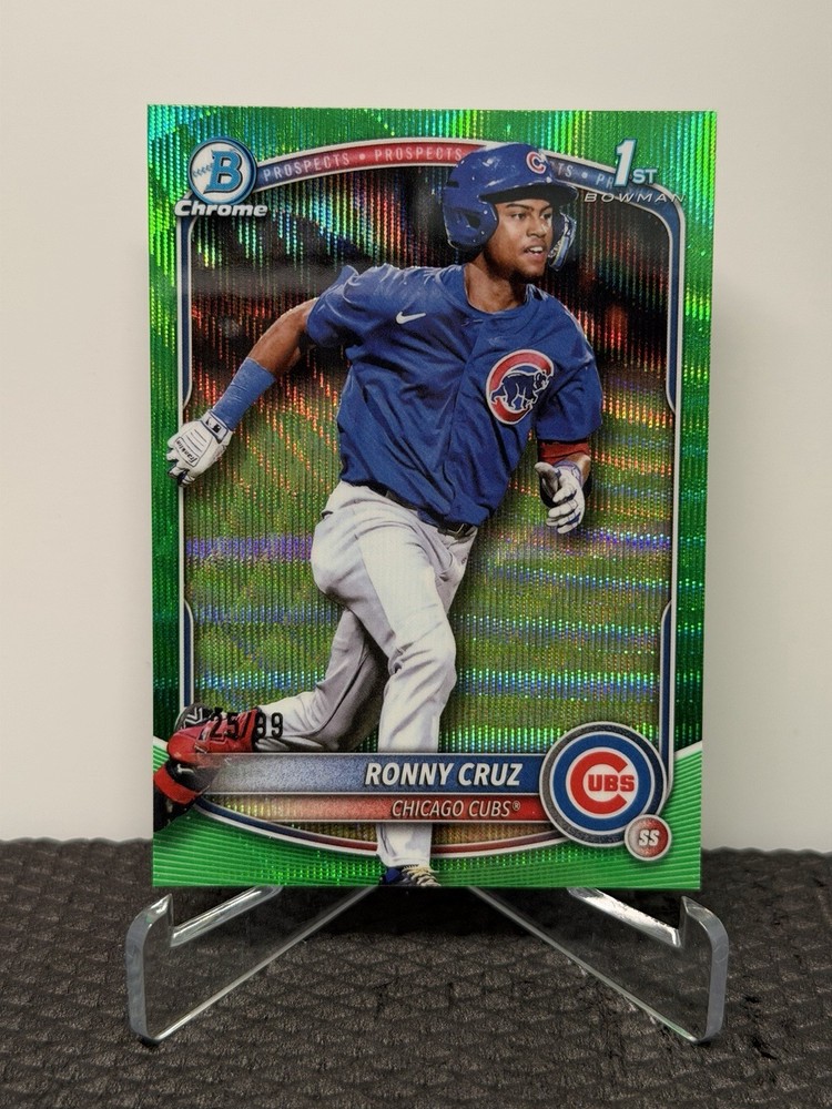2025 Bowman /99 Ronny Cruz Chrome 1st Bowman Green Wave Refractor Chicago Cubs