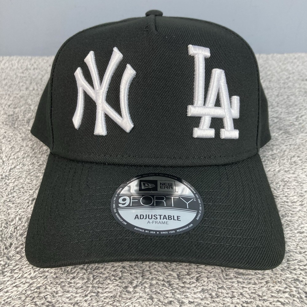New Era LA Dodgers x Yankees NY York 9Forty Dual Logo A-Frame Snapback Hat Black