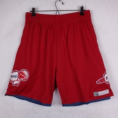 AND1 Mixtape Mitchell & Ness Large Jersey Shorts Fist Mic Red Navy Denim NWT